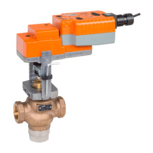 G340B-N+SVKB24-SR Globe Valve,1.5",3 Way,28 Cv,w/ Electronic Fail-Safe,24V,Modulating