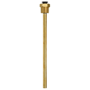 A-22P-A23 thermowell pocket, brass (fabricated), 8" [200 mm], 1/2" NPT, wrench size 3/4"