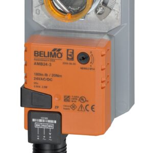 AMB24-3-S Damper Actuator, 180 in-lbs [20 Nm], Non fail-safe, AC/DC24V, On/Off, Floating point, 1