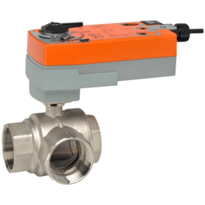 B332L+AFRX24-MFT Ball Valve,1.25" ,3 Way,34Cv,w/ Spring Return,24V,MFT