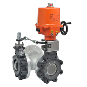 F7125-150SHP+SY4-110 Butterfly Valve,5",3 Way,714Cv,w/ Non-Spring,120V,On/Off,SW,NEMA 4XH