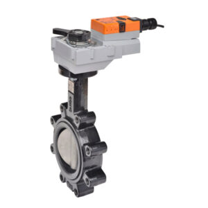 F6125HDU+GRCX120-3 Butterfly Valve,5",2 Way,1022Cv,w/ Non-Spring,120V,Floating Point