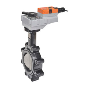 F6100HDU+GRX24-3 Butterfly Valve,4",2 Way,600Cv,w/ Non-Spring,24V,Floating