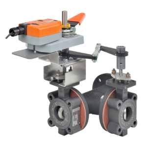 F780-150SHP+GKX24-MFT-X1 Butterfly Valve,3",3 Way,228Cv,w/ Electronic Fail-Safe,24V,MFT