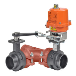 F7300VIC+SY7-110 Butterfly Valve,12",3 Way,9000Cv,w/ Non-Spring,120V,On/Off,SW,NEMA 4XH