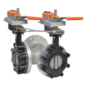 F7100HDU+2*GMX24-MFT-X1 Butterfly Valve,4",3 Way,600Cv,w/ Non-Spring,24V,MFT