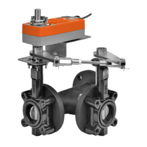 F750HD+AFX24-MFT-S-X1 Butterfly Valve,2",3 Way,115Cv,w/ Spring Return,24V,MFT,SW