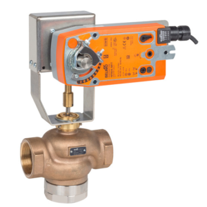 G315B-G+NFX24-MFT-S-X1 Globe Valve,0.5",3 Way,2.2 Cv,w/ Spring Return,24V,MFT-S