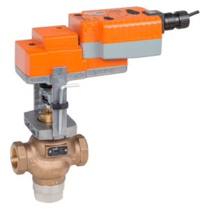 G320B-K+SVKB24-SR Globe Valve,0.75",3 Way,6.75 Cv,w/ Electronic Fail-Safe,24V,Modulating