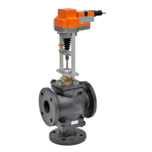 G7100D+EVX120-3 Globe Valve,4",3 Way,154Cv,w/ Non-Spring,120V,Floating Point