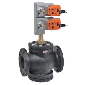 G7100+2*GKX24-MFT-X1 Globe Valve,4",3 Way,190Cv,w/ Electronic Fail-Safe,24V,MFT