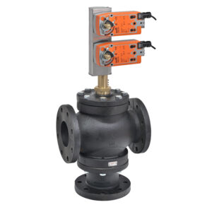 G7100S+2*AFX24-MFT-S-X1 Globe Valve,4",3 Way,190Cv,w/ Spring Return,24V,MFT,SW