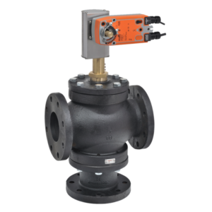 G765D+AFBUP-X1 Globe Valve,2.5",3 Way,68Cv,w/ Spring Return,24 -240V,On/Off