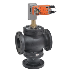 G7100DS-250+AFBUP-X1 Globe Valve,4",3 Way,154Cv,w/ Spring Return,24 -240V,On/Off
