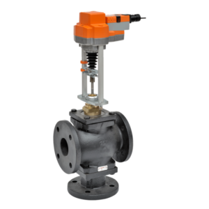 G7100S+EVB24-3 Globe Valve,4",3 Way,190Cv,w/ Non-Spring,24V,Floating
