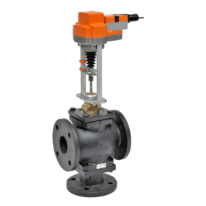 G7100+EVX24-MFT Globe Valve,4",3 Way,190Cv,w/ Non-Spring,24V,MFT