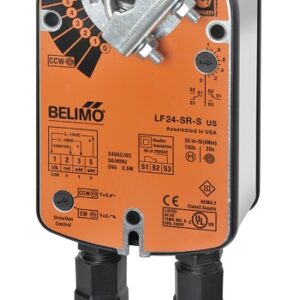 LF24-SR-S US Damper Actuator, 35 in-lbs [4 Nm], Spring return, AC/DC24V, DC2...10V, 1 x SPDT