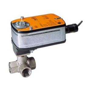 B320L+LF24 US Ball Valve,0.75" ,3 Way,12.8Cv,w/ Spring Return,24V,On/Off