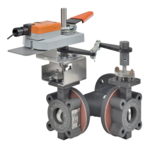 F750HD+AMB24-3-X1 Butterfly Valve,2",3 Way,115Cv,w/ Non-Spring,24V,Floating