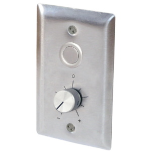 BA/SPZ00-O2G5-J-DF Wall plate with push button, green pilot led and rotary dial 0-5V output