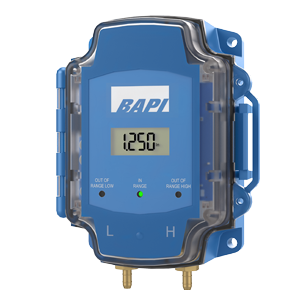 BA/ZPM-SR-AT-D-BB Differential pressure transmitter, adjustable range up to 5"WC, selectable output,