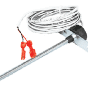 10,000 Ohm Thermistor (Type II), Duct, Without Box, 8" Probe, 96" Plenum Cable, Quick Connects