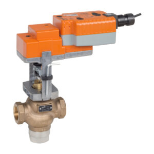 G315B-G+SVKB24-MFT Globe Valve,0.5",3 Way,2.2 Cv,w/ Electronic Fail-Safe,24V,MFT