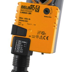 LMB24-SR Damper Actuator, 45 in-lbs [5 Nm], Non fail-safe, AC/DC24V, DC2...10V