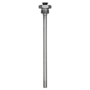 A-22P-A38 thermowell pocket, stainless steel (machined), 6" [150 mm], 1/2" NPT, wrench size 3/4"