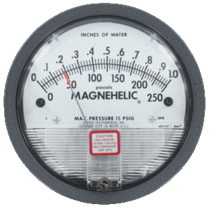 2000-0D Differential Pressure Gage, range 0-0.5" w.c. & 0-125 Pa  *Non-Cancelable and Non-Returnable*
