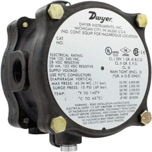 1950G-00-B-120-NA Explosion-proof differential pressure switch, range .07-.15" w.c.  *Non-Cancelable and Non-Returnable*