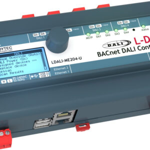 LDALI-ME204-U, DALI Controller, BACnet IP and MS/TP, 4 DALI channels, integrated DALI power supply