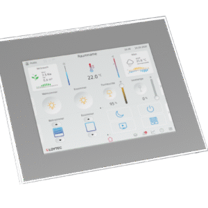 LVIS12-32G1, BACnet, CEA-709, and Modbus Touch Panel 12”, frameless glass front and capacitive touch, silver