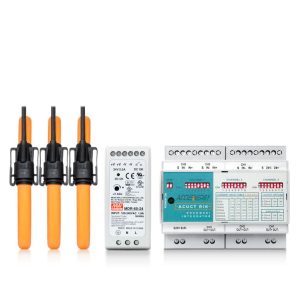 Three channel rogowski coil integrator (-1000 compatibility only) 4-20/0-20mA output on DIN Rail 24Vdc power supply required